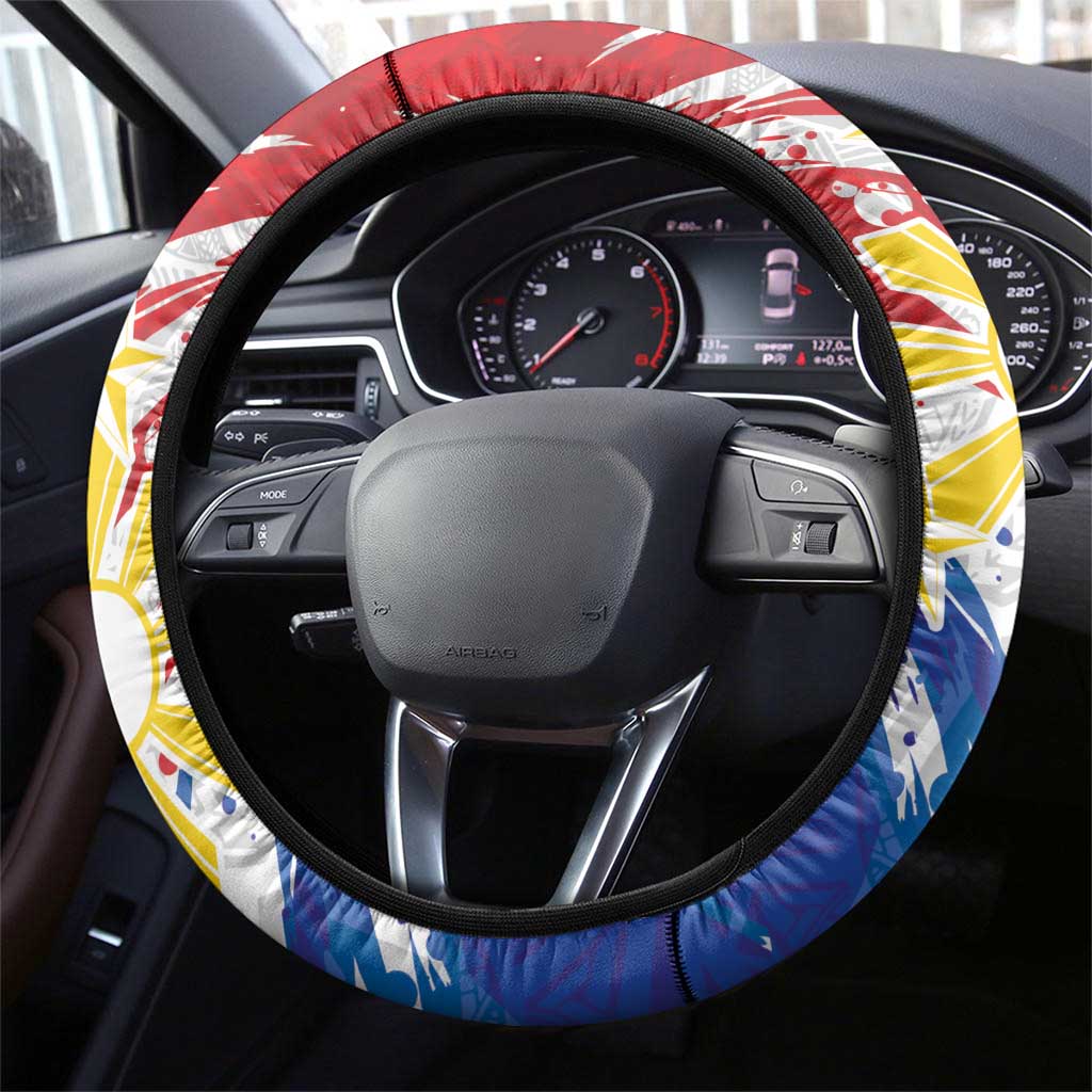 Filipino Sun and Stars Steering Wheel Cover Grunge Vibes
