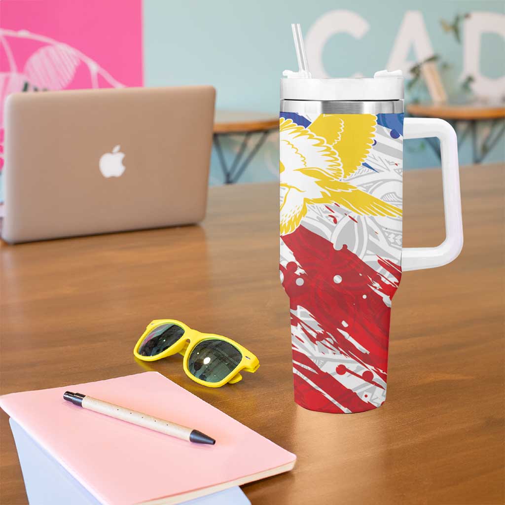 Personalized Filipino Sun and Stars Tumbler With Handle Grunge Vibes