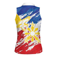 Personalized Filipino Sun and Stars Women Sleeveless Polo Shirt Grunge Vibes