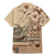 Vaiaso o le Gagana Samoa Family Matching Mermaid Dress and Hawaiian Shirt Siapo Motif Beige
