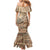 Vaiaso o le Gagana Samoa Family Matching Mermaid Dress and Hawaiian Shirt Siapo Motif Beige