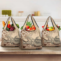Vaiaso o le Gagana Samoa Grocery Bag Siapo Motif Beige