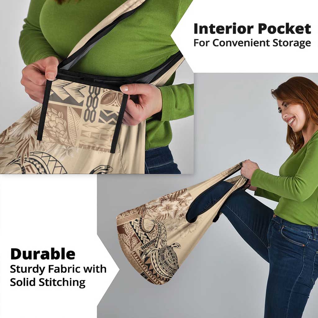 Vaiaso o le Gagana Samoa Grocery Bag Siapo Motif Beige
