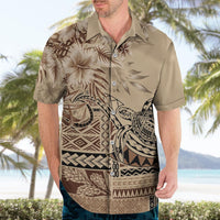 Vaiaso o le Gagana Samoa Hawaiian Shirt Siapo Motif Beige