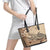 Vaiaso o le Gagana Samoa Leather Tote Bag Siapo Motif Beige