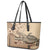 Vaiaso o le Gagana Samoa Leather Tote Bag Siapo Motif Beige