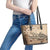 Vaiaso o le Gagana Samoa Leather Tote Bag Siapo Motif Beige