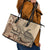 Vaiaso o le Gagana Samoa Leather Tote Bag Siapo Motif Beige