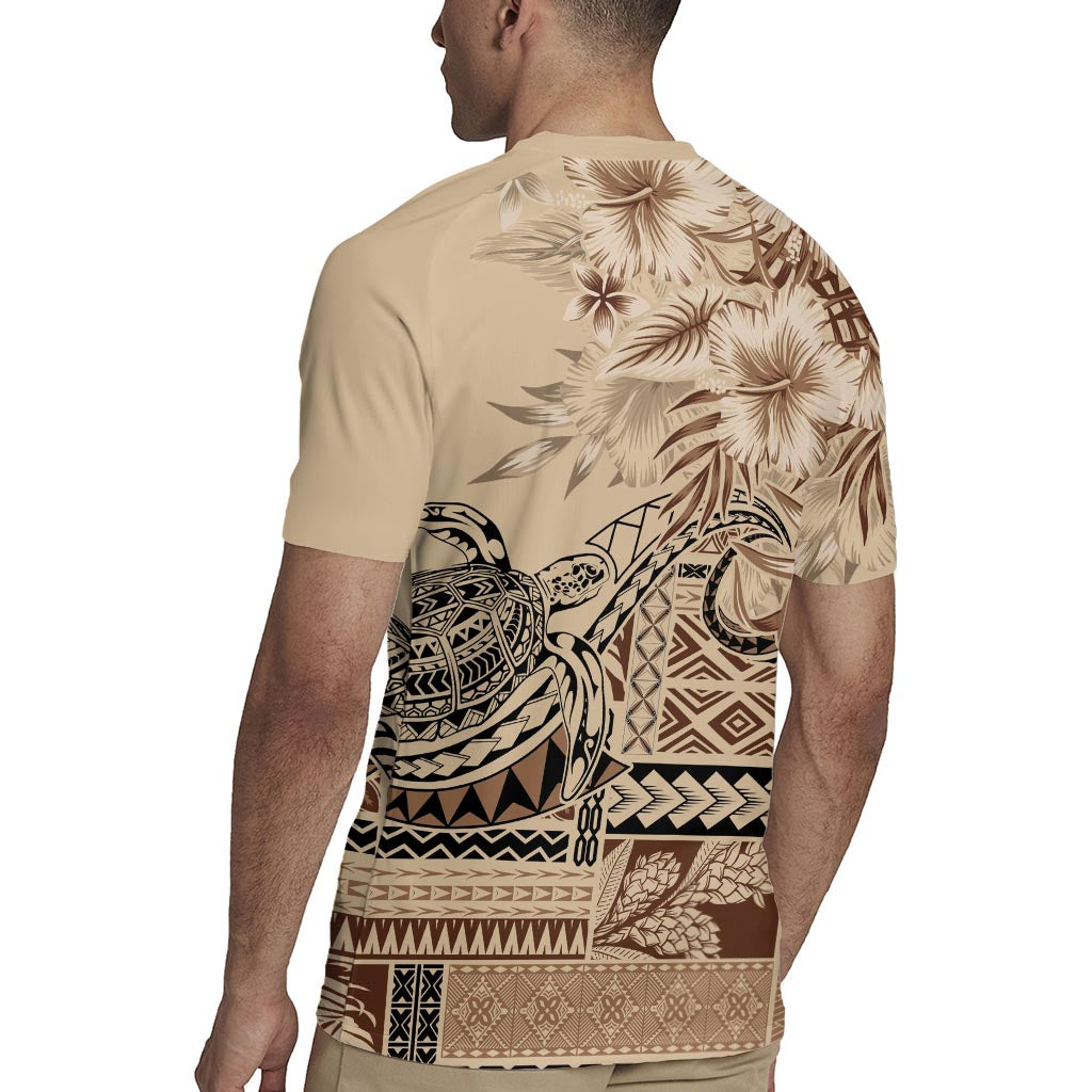 Vaiaso o le Gagana Samoa Rugby Jersey Siapo Motif Beige