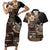 Vaiaso o le Gagana Samoa Couples Matching Short Sleeve Bodycon Dress and Hawaiian Shirt Siapo Motif Black