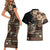 Vaiaso o le Gagana Samoa Couples Matching Short Sleeve Bodycon Dress and Hawaiian Shirt Siapo Motif Black