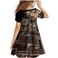 Vaiaso o le Gagana Samoa Family Matching Mermaid Dress and Hawaiian Shirt Siapo Motif Black