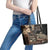 Vaiaso o le Gagana Samoa Leather Tote Bag Siapo Motif Black