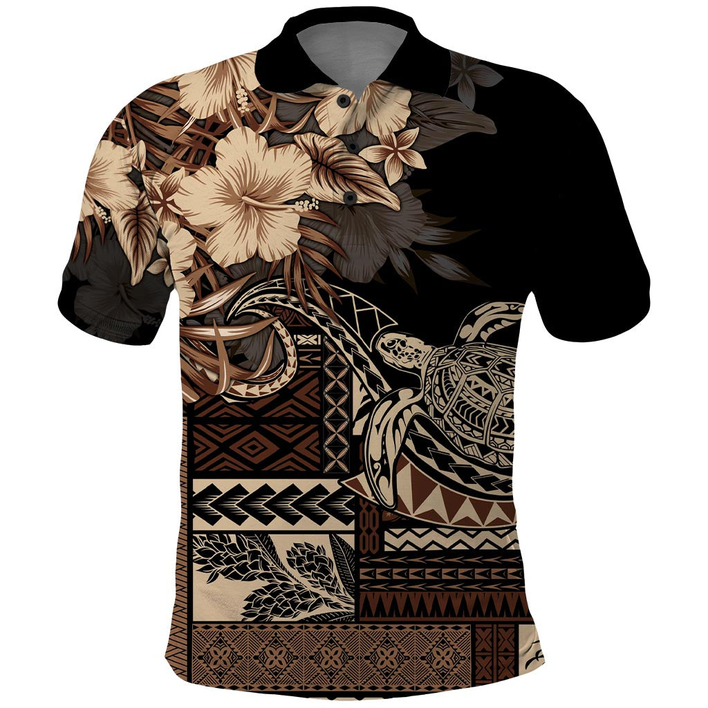 Vaiaso o le Gagana Samoa Polo Shirt Siapo Motif Black LT7 Black - Polynesian Pride