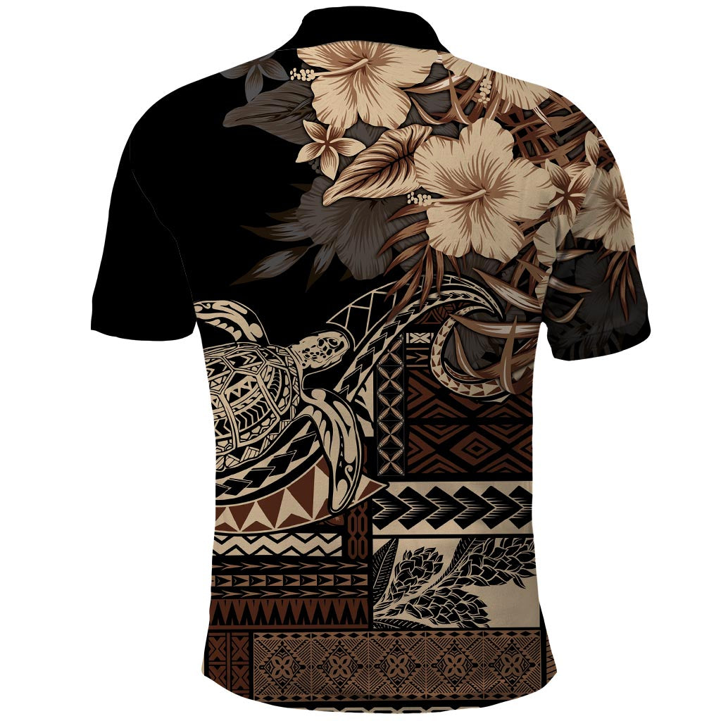 Vaiaso o le Gagana Samoa Polo Shirt Siapo Motif Black LT7 - Polynesian Pride