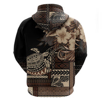 Vaiaso o le Gagana Samoa Zip Hoodie Siapo Motif Black LT7 - Polynesian Pride