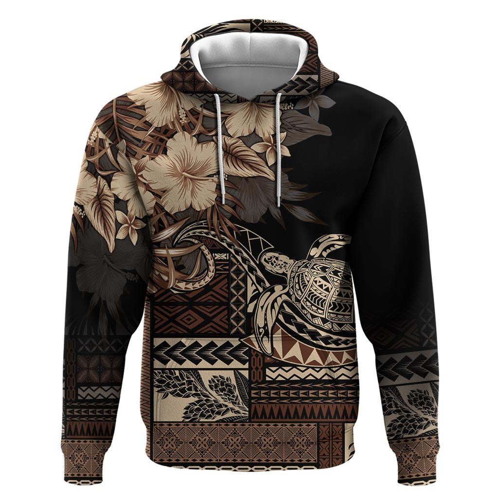Vaiaso o le Gagana Samoa Zip Hoodie Siapo Motif Black LT7 Pullover Hoodie Black - Polynesian Pride