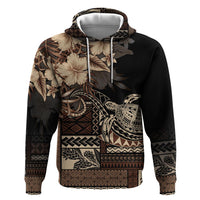 Vaiaso o le Gagana Samoa Zip Hoodie Siapo Motif Black LT7 Pullover Hoodie Black - Polynesian Pride