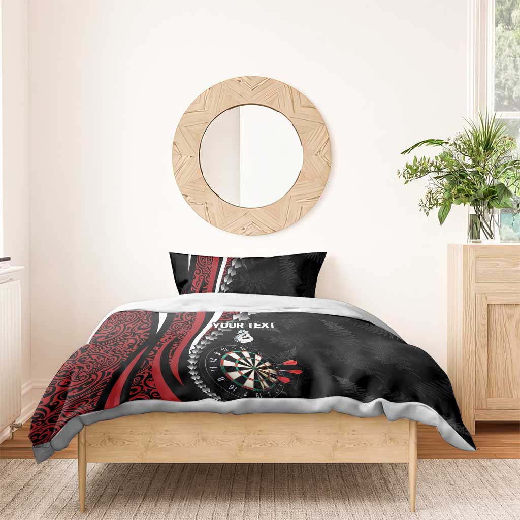 Personalized New Zealand Darts Bedding Set Kowhaiwhai Whero Koiri - Manaia