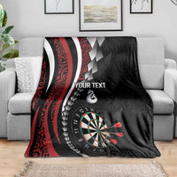 Personalized New Zealand Darts Blanket Kowhaiwhai Whero Koiri - Manaia