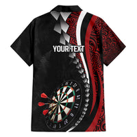 Personalized New Zealand Darts Family Matching Off Shoulder Short Dress and Hawaiian Shirt Kowhaiwhai Whero Koiri - Manaia