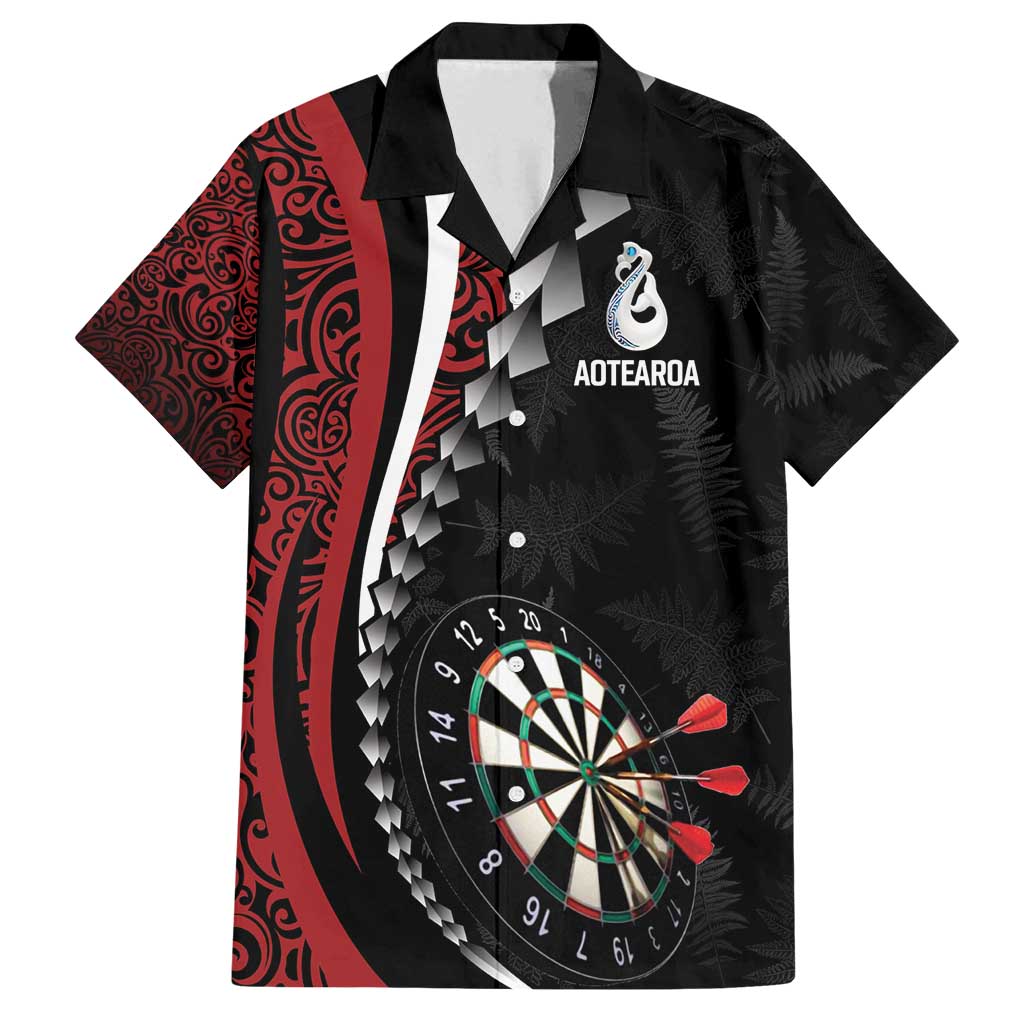 Personalized New Zealand Darts Family Matching Puletasi and Hawaiian Shirt Kowhaiwhai Whero Koiri - Manaia