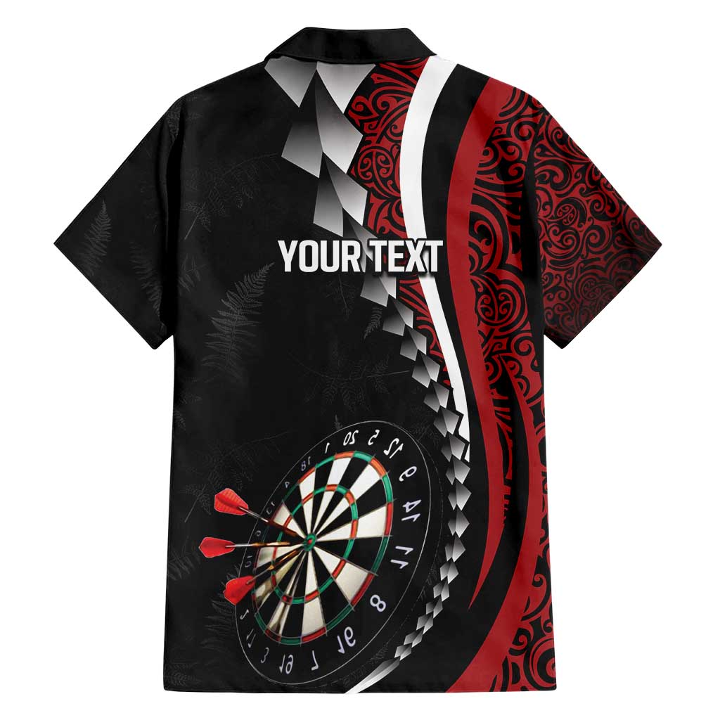 Personalized New Zealand Darts Family Matching Short Sleeve Bodycon Dress and Hawaiian Shirt Kowhaiwhai Whero Koiri - Manaia