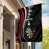 Personalized New Zealand Darts Garden Flag Kowhaiwhai Whero Koiri - Manaia