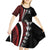 Personalized New Zealand Darts Kid Short Sleeve Dress Kowhaiwhai Whero Koiri - Manaia