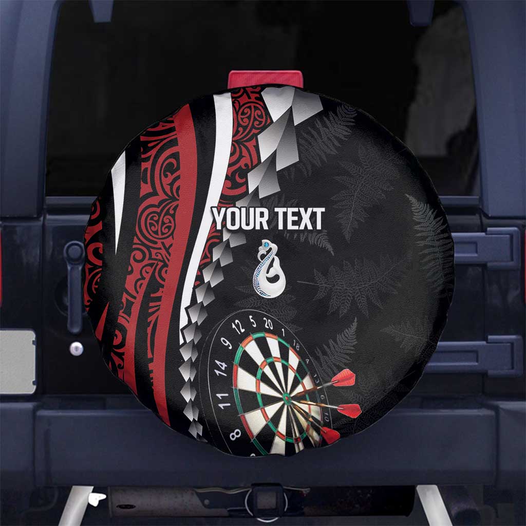 Personalized New Zealand Darts Spare Tire Cover Kowhaiwhai Whero Koiri - Manaia