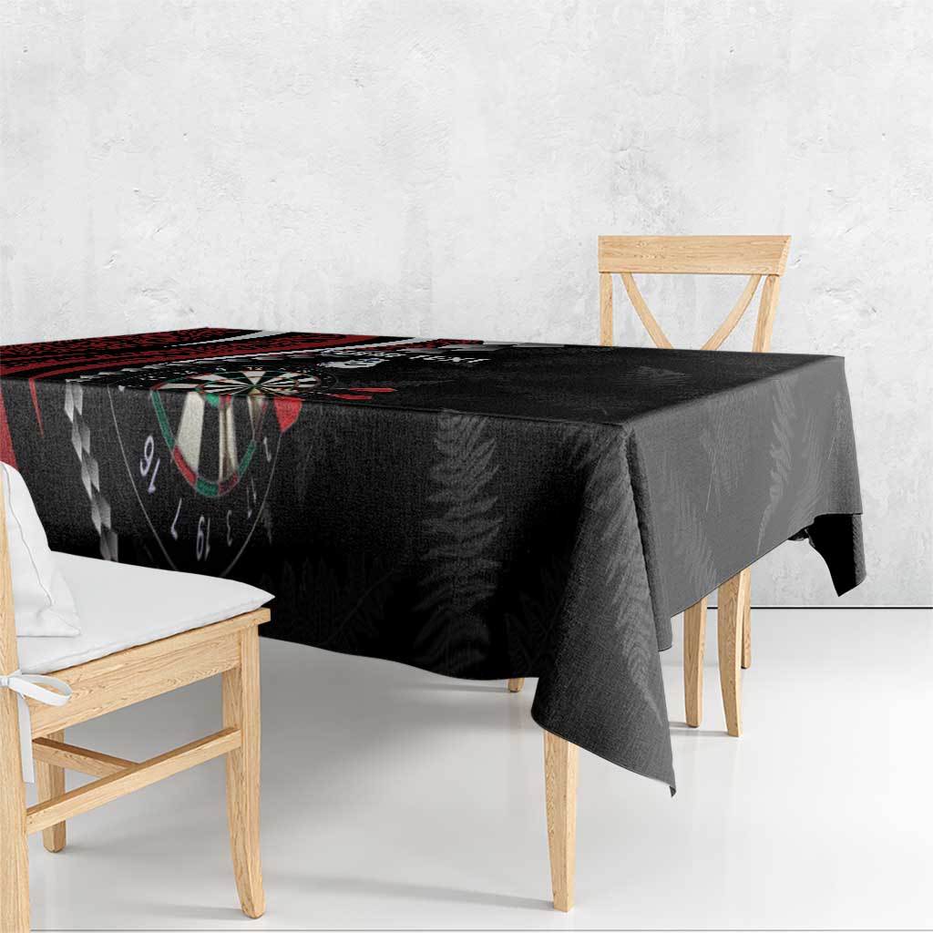 Personalized New Zealand Darts Tablecloth Kowhaiwhai Whero Koiri - Manaia