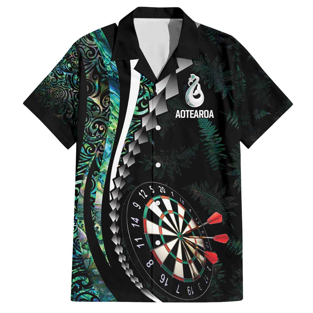 Personalized New Zealand Darts Family Matching Off Shoulder Short Dress and Hawaiian Shirt Paua Shell Koiri - Manaia
