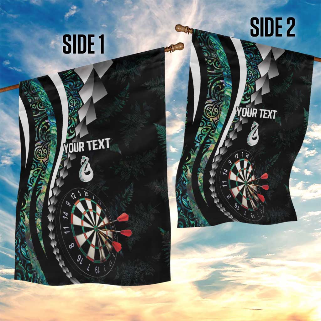 Personalized New Zealand Darts Garden Flag Paua Shell Koiri - Manaia