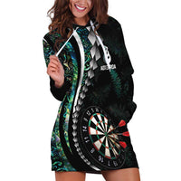 Personalized New Zealand Darts Hoodie Dress Paua Shell Koiri - Manaia