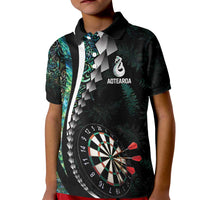 Personalized New Zealand Darts Kid Polo Shirt Paua Shell Koiri - Manaia