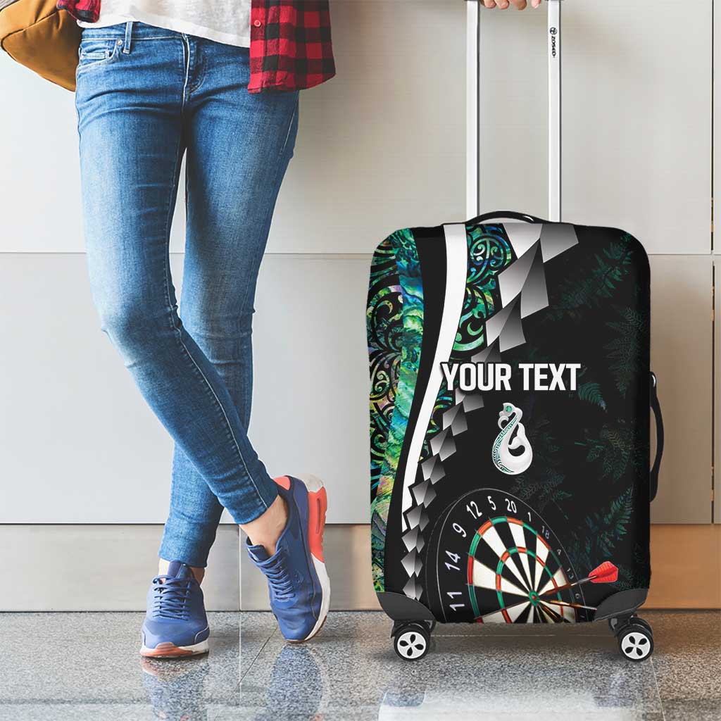 Personalized New Zealand Darts Luggage Cover Paua Shell Koiri - Manaia