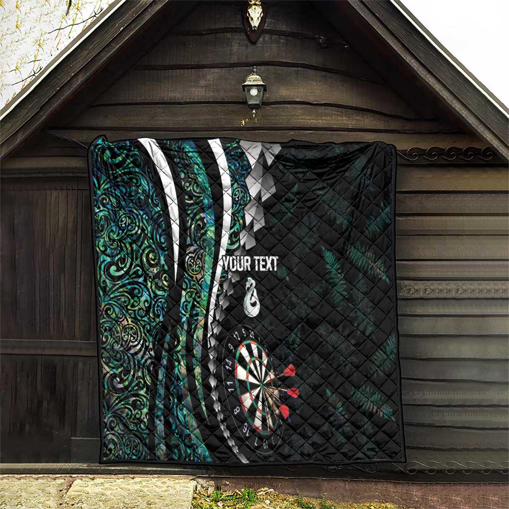 Personalized New Zealand Darts Quilt Paua Shell Koiri - Manaia