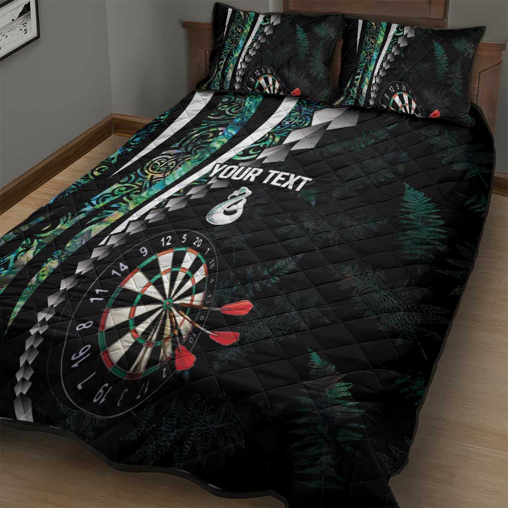 Personalized New Zealand Darts Quilt Bed Set Paua Shell Koiri - Manaia