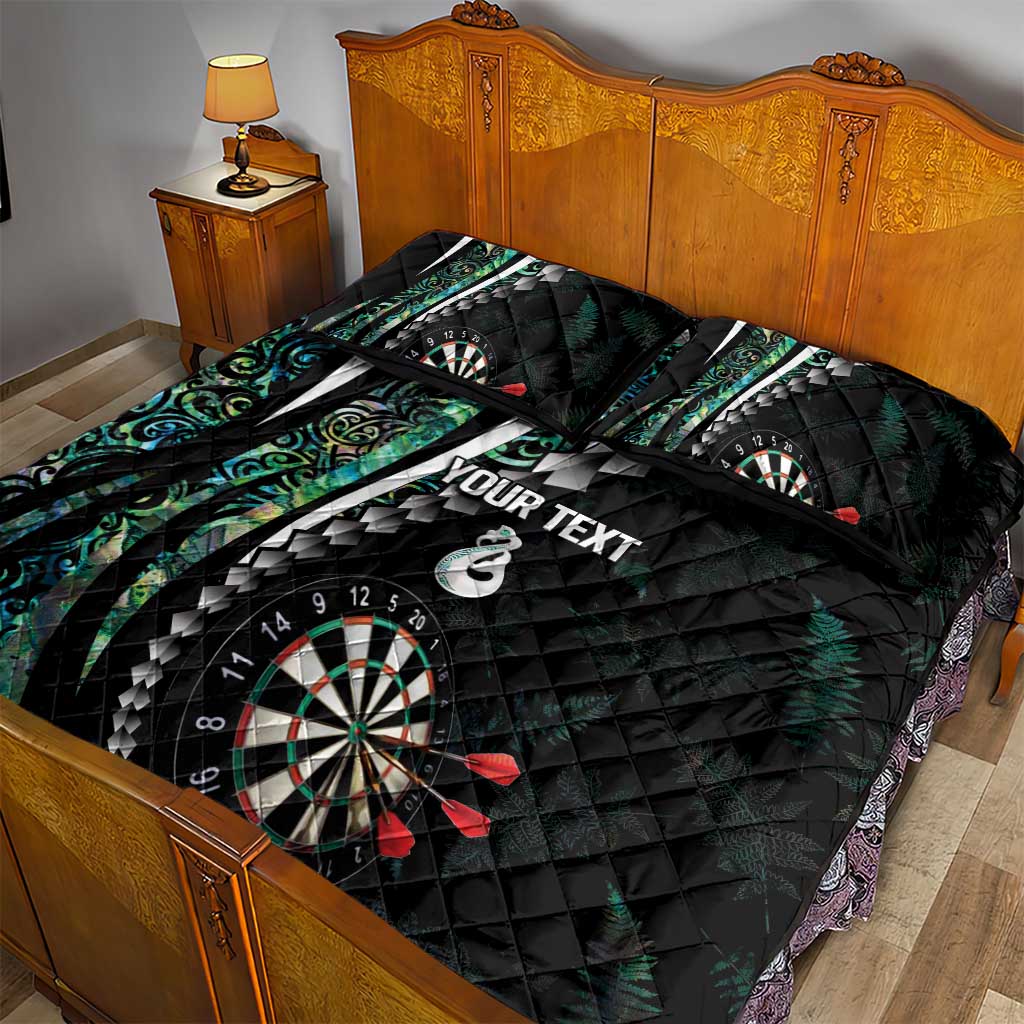 Personalized New Zealand Darts Quilt Bed Set Paua Shell Koiri - Manaia