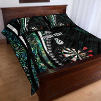 Personalized New Zealand Darts Quilt Bed Set Paua Shell Koiri - Manaia