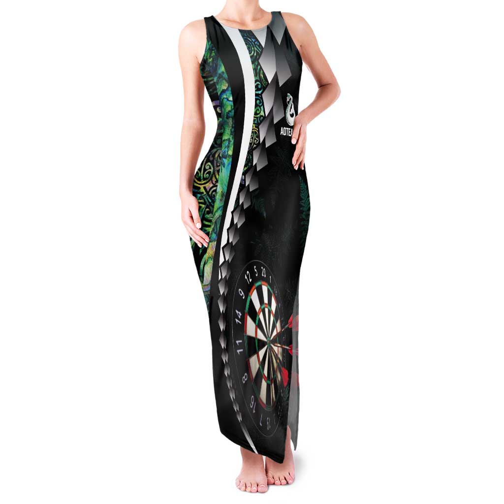 Personalized New Zealand Darts Tank Maxi Dress Paua Shell Koiri - Manaia