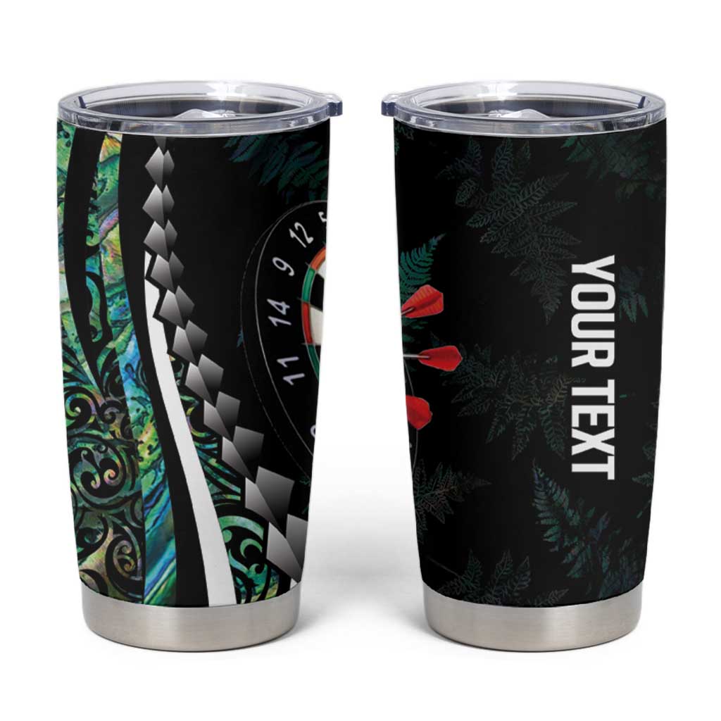 Personalized New Zealand Darts Tumbler Cup Paua Shell Koiri - Manaia