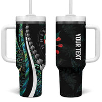 Personalized New Zealand Darts Tumbler With Handle Paua Shell Koiri - Manaia