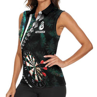 Personalized New Zealand Darts Women Sleeveless Polo Shirt Paua Shell Koiri - Manaia