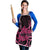 Aotearoa Maori Apron Pink Fern Ribbons on Black - Polynesian Pride