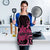 Aotearoa Maori Apron Pink Fern Ribbons on Black - Polynesian Pride