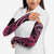 Aotearoa Maori Arm Sleeves Pink Fern Ribbons on Black - Polynesian Pride