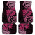 Aotearoa Maori Car Mats Pink Fern Ribbons on Black - Polynesian Pride