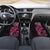 Aotearoa Maori Car Mats Pink Fern Ribbons on Black - Polynesian Pride