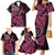 Aotearoa Maori Family Matching Mermaid Dress and Hawaiian Shirt Pink Fern Ribbons on Black - Polynesian Pride